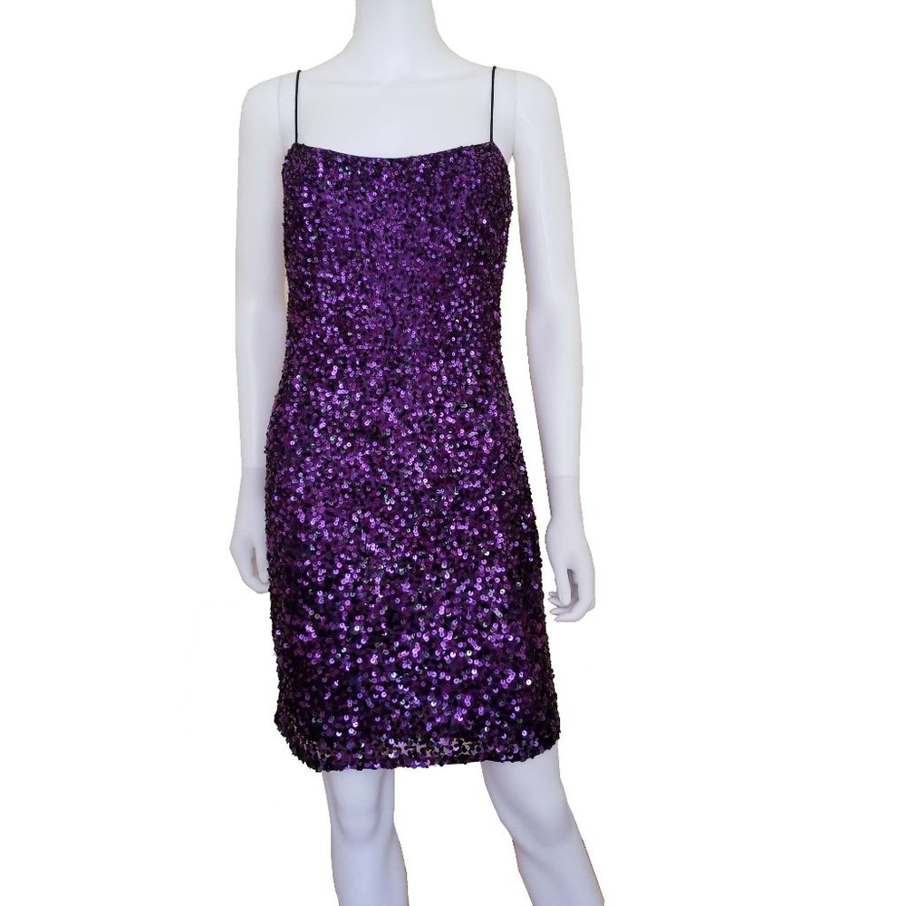 AIDAN MATTOX SEQUINS COCKTAIL DRESS